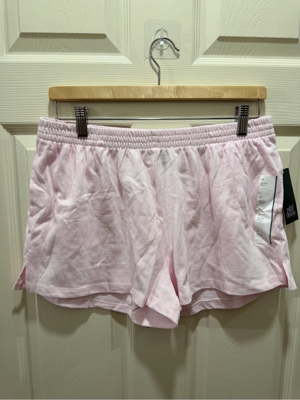 Women’s Pink Cotton Elastic Waistband Mid Rise Shorts by Wild Fable - M NWT